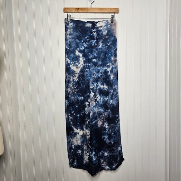Young Fabulous & Broke Tie-Dyed Wide-Leg Pants Size XS High Waist Blue YFB Rayon - Picture 8 of 9